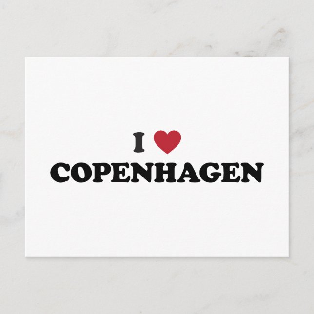 I Heart Copenhagen Denmark Postcard (Front)