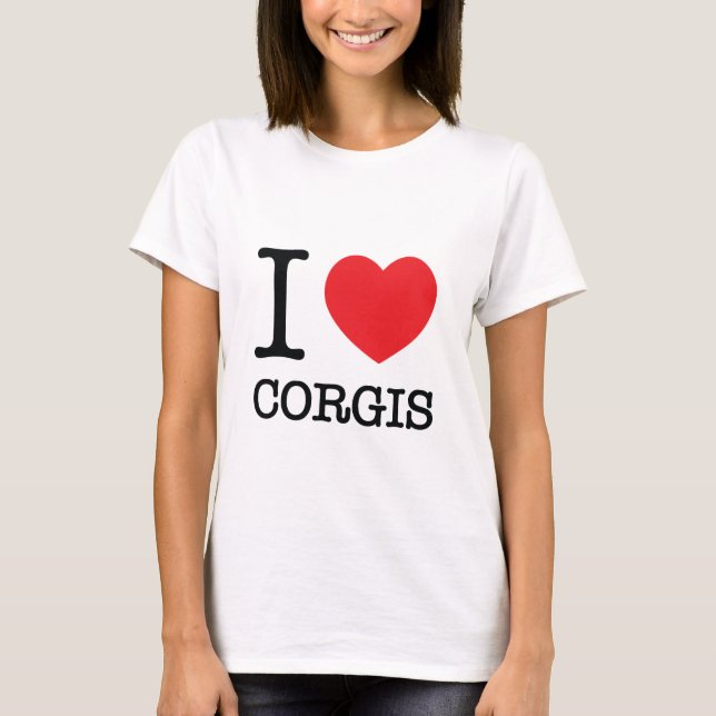 I Heart Corgis Ladies Baby Doll T-shirt (Front)
