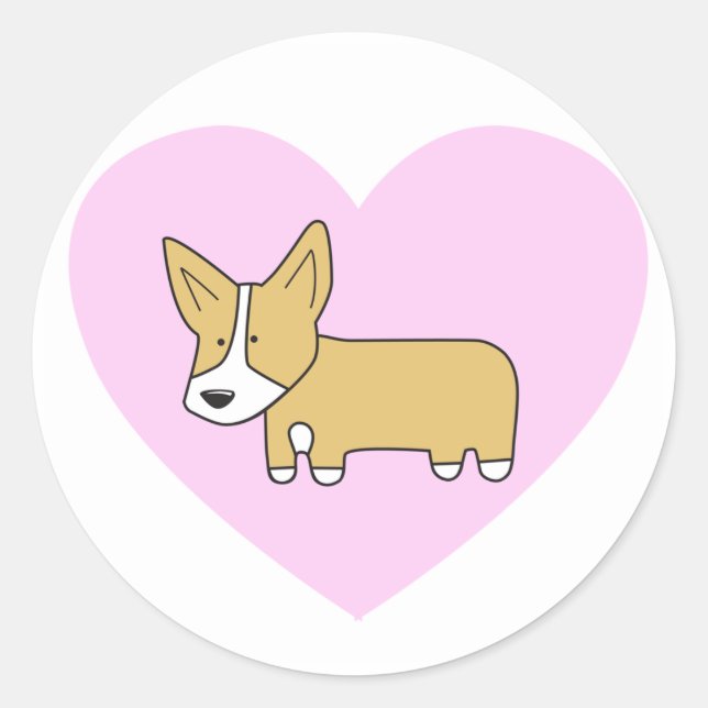 I Heart Corgis Stickers (Front)
