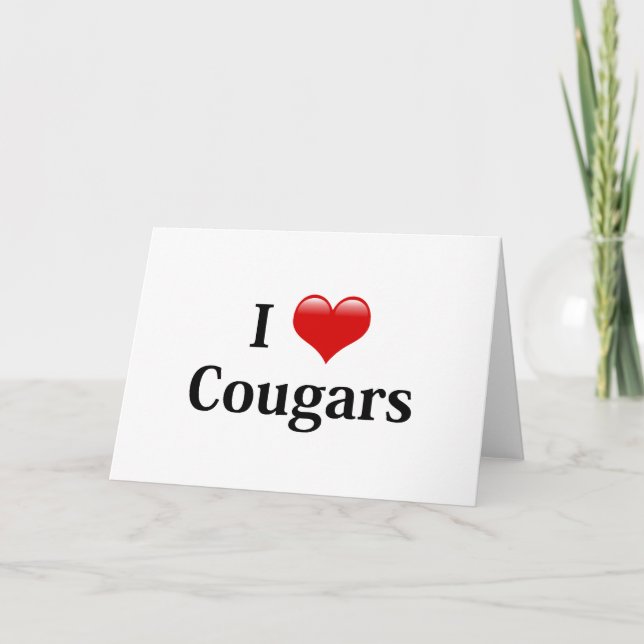 I Heart Cougars Card (Front)
