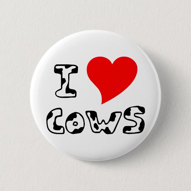 I Heart Cows Button (Front)