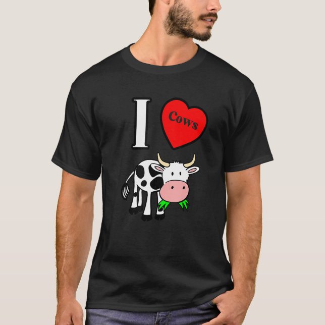 I heart cows  I love cows  T-Shirt (Front)