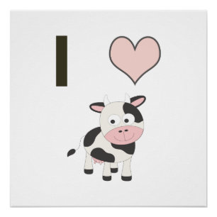 I heart cows poster