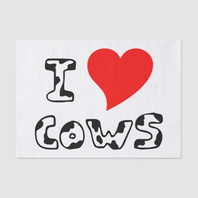 I Heart Cows Tissue Paper (Front)
