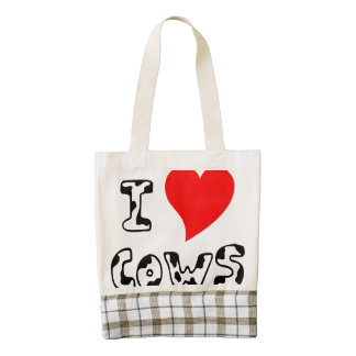 I Heart Cows Zazzle HEART Tote Bag