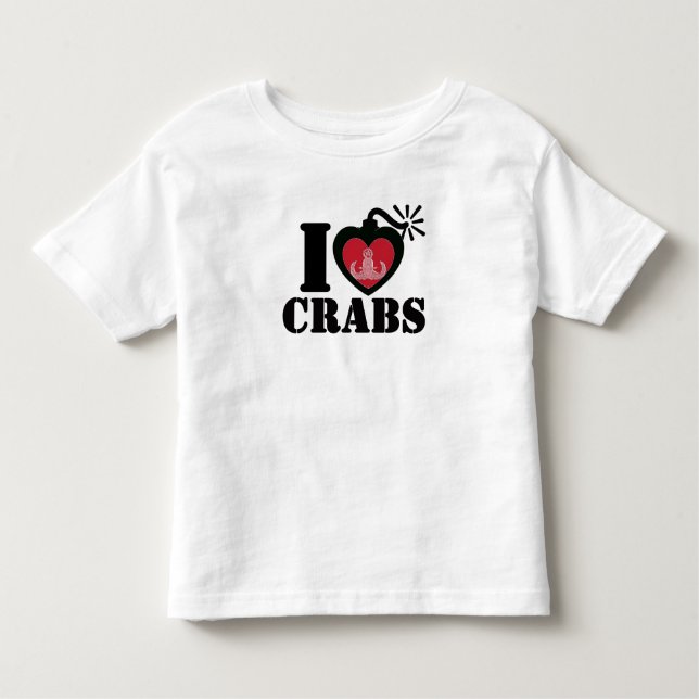 I Heart Crabs Toddler T-shirt (Front)