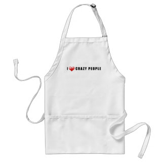 I Heart Crazy People Adult Apron