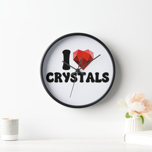 I Heart Crystals Geology Lover Geologist Retro Pin Clock