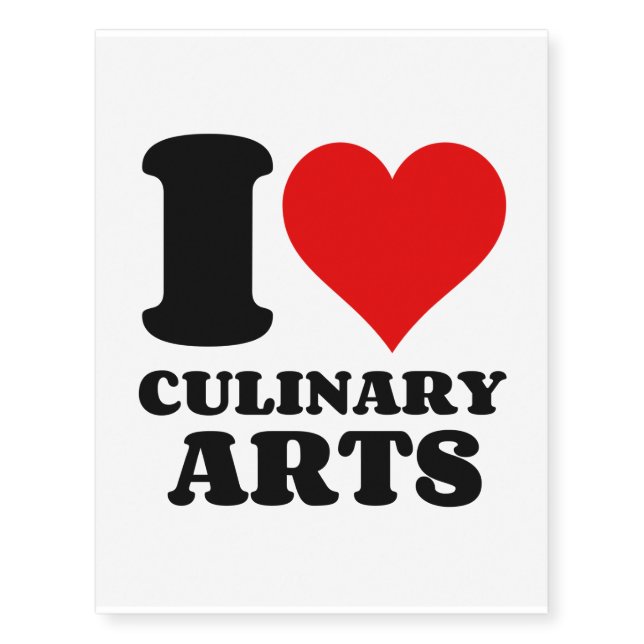 I HEART CULINARY ARTS TEMPORARY TATTOOS (Front)