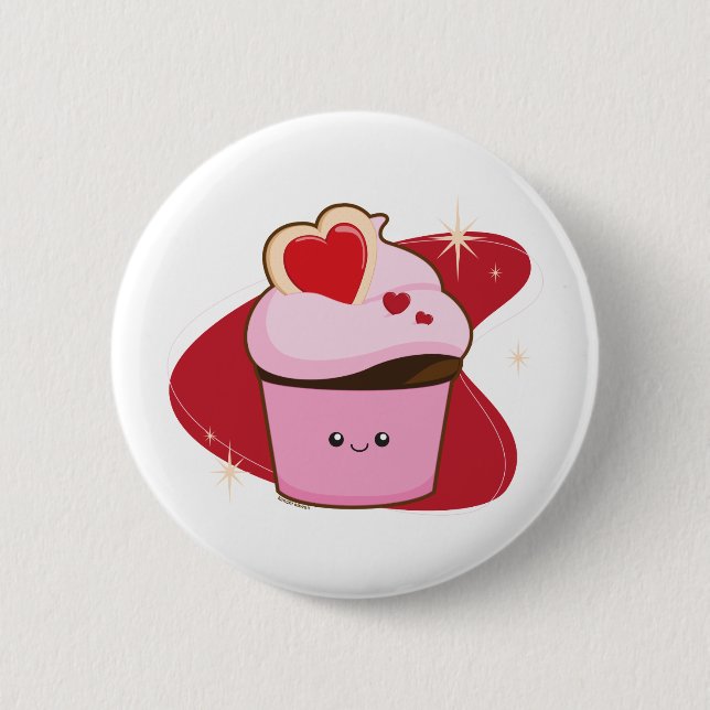 I Heart Cupcakes Button (Front)