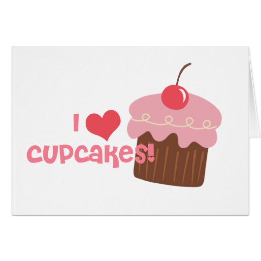 i heart cupcakes cards (Front Horizontal)