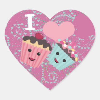 I Heart Cupcakes- I Love Cupcakes Sticker