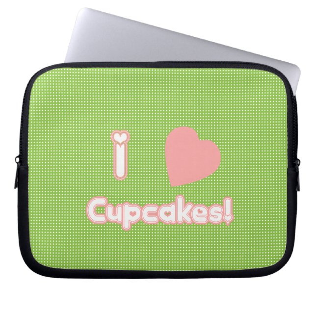 I Heart Cupcakes! Laptop Sleeve (Front)