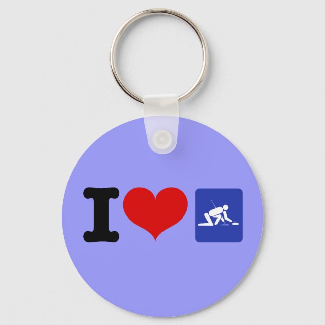 I Heart Curling Keychain (Front)