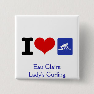 I Heart Curling Pinback Button