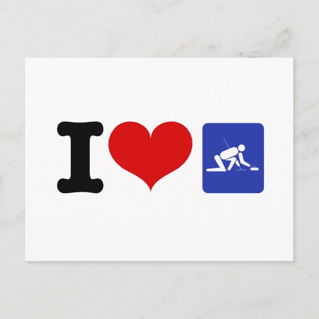 I Heart Curling Postcard (Front)