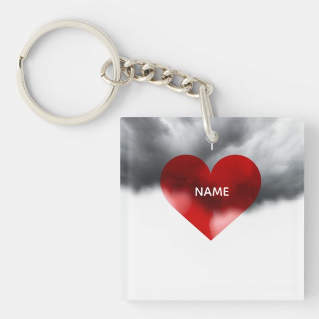 I Heart Custom Name Keychain (Front)