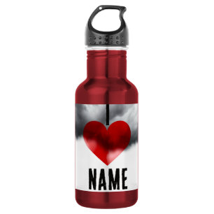 I Heart Custom Name Stainless Steel Water Bottle