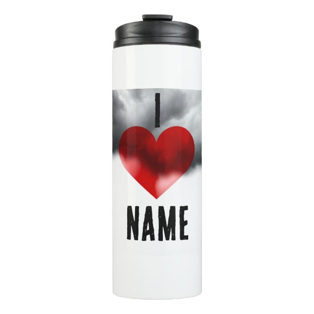 I Heart Custom Name Thermal Tumbler (Front)