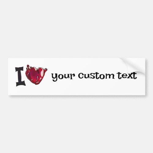 i heart custom text bumper sticker