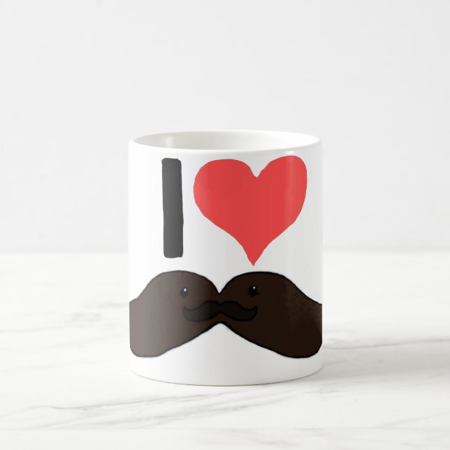 I heart Cute Mustache's Coffee Mug (Center)