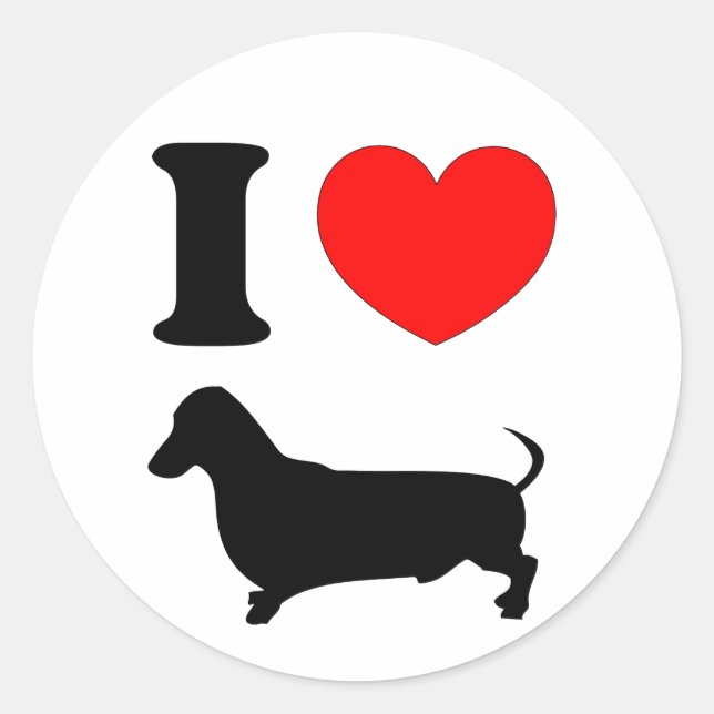 I Heart Dachshund Classic Round Sticker (Front)