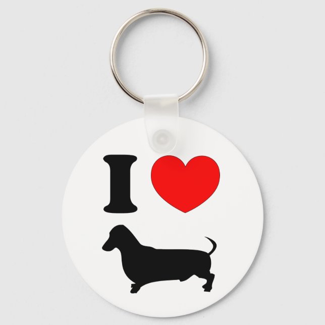 I Heart Dachshund Keychain (Front)