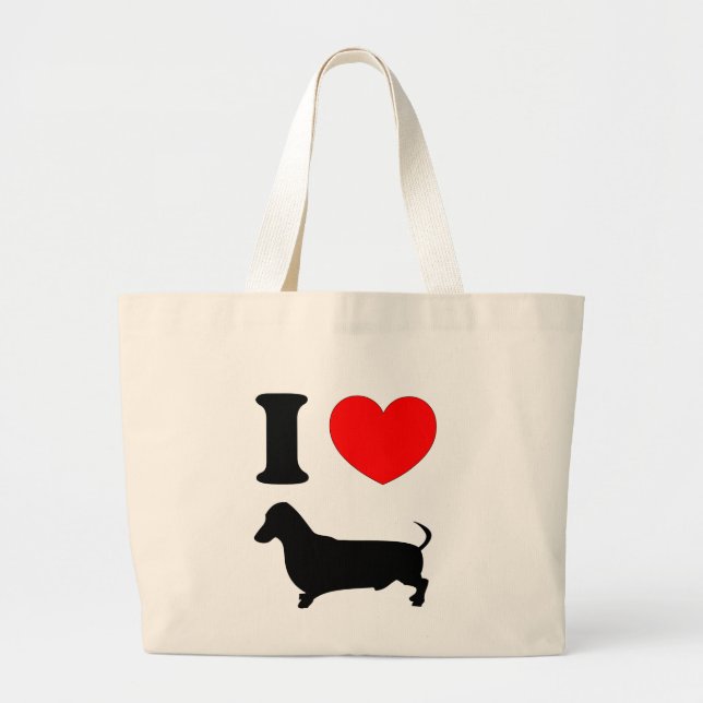 I Heart Dachshund Large Tote Bag (Front)