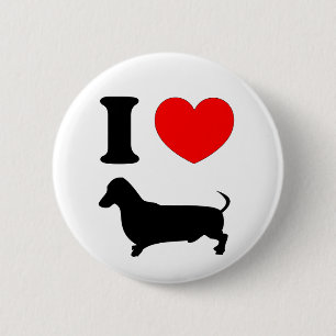 I Heart Dachshund Pinback Button