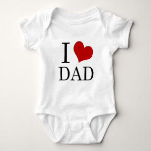 I Heart Dad (I Love Dad) Baby Onsie Bodysuit