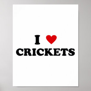 I Heart Dad Mom - Funny I Love Cricket  Poster