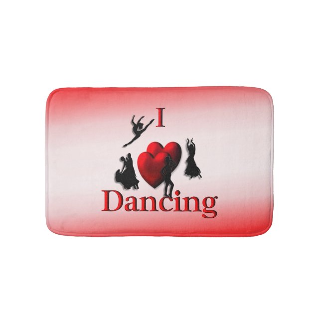 I Heart Dancing Bathroom Mat (Front)