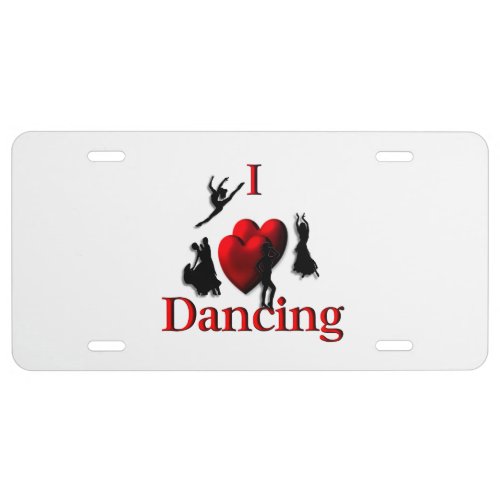 I Heart Dancing License Plate