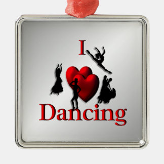I Heart Dancing Metal Ornament