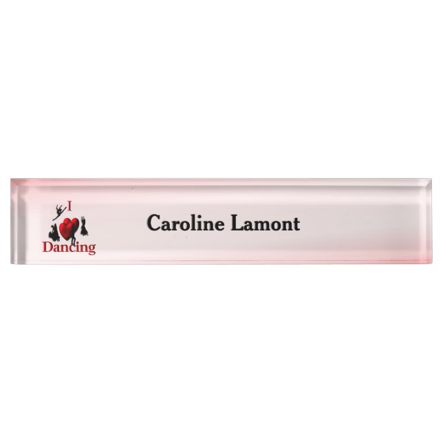 I Heart Dancing Personalized Name Plate (Front)