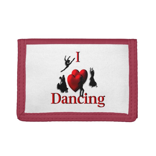 I Heart Dancing Trifold Wallet (Front)