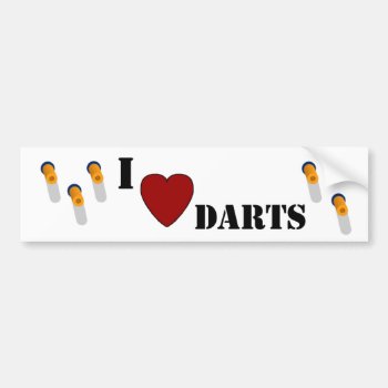 I Heart Darts Bumper Sticker by mister_k at Zazzle