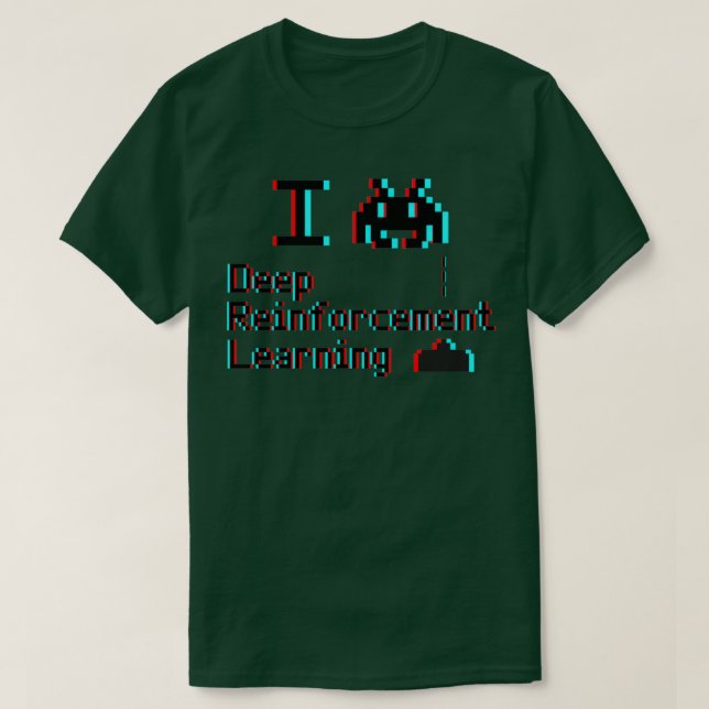 I heart deep reinforcement learning 8bit 3D T-Shirt (Design Front)