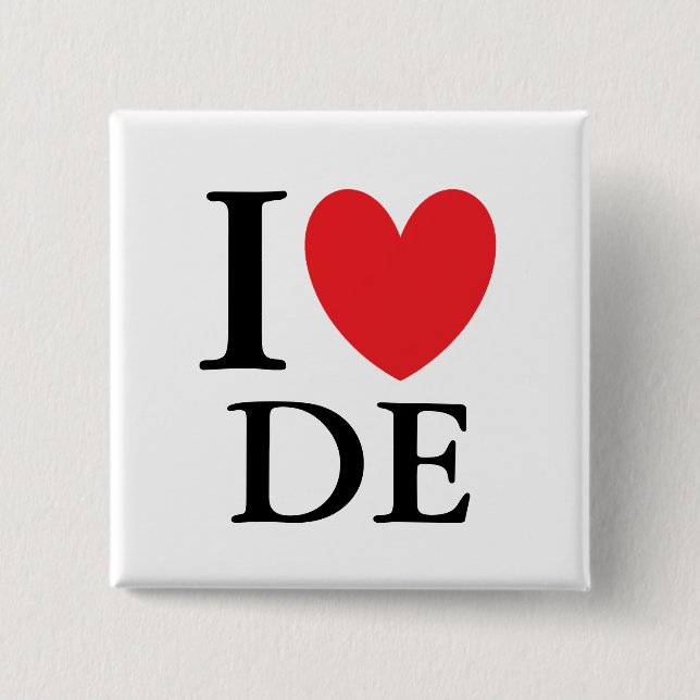 I Heart Delaware Pinback Button (Front)