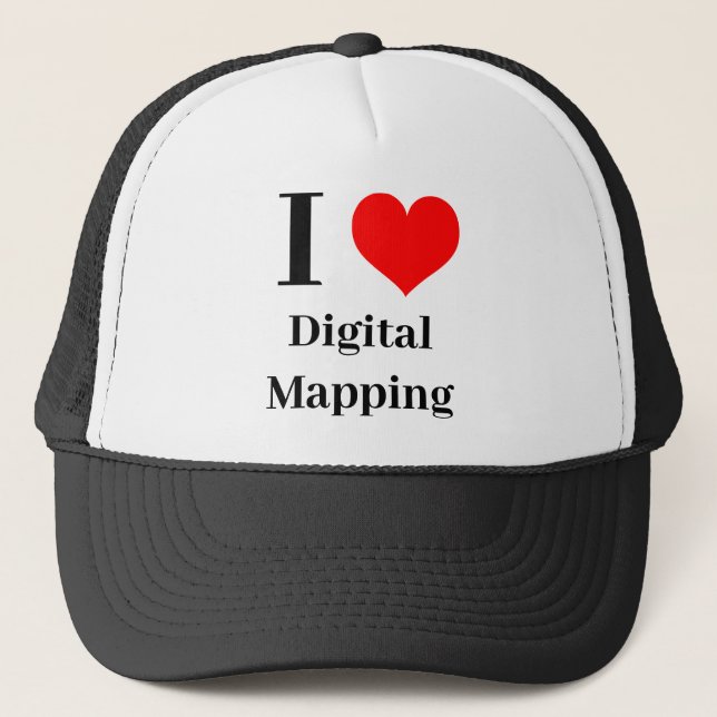 I heart Digital Mapping Trucker Hat (Front)