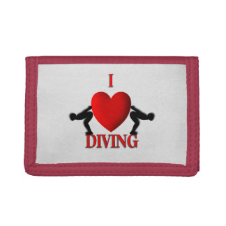 I Heart Diving Denim Wallet