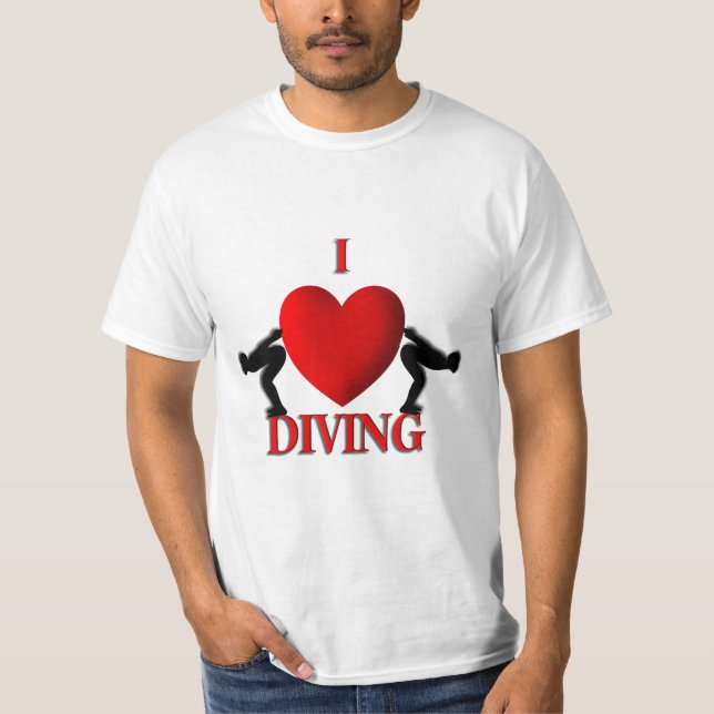 I Heart Diving Sport T Shirts (Front)