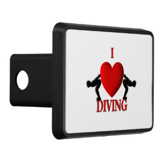 I Heart Diving Trailer Hitch Cover