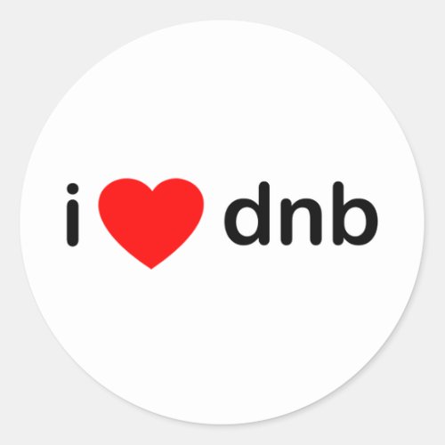 I Heart DNB Classic Round Sticker