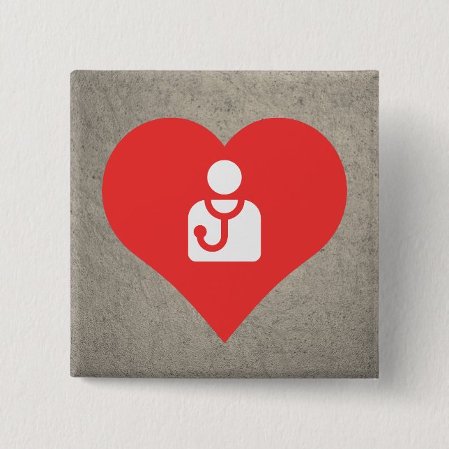 I Heart Doctors Icon Button (Front)