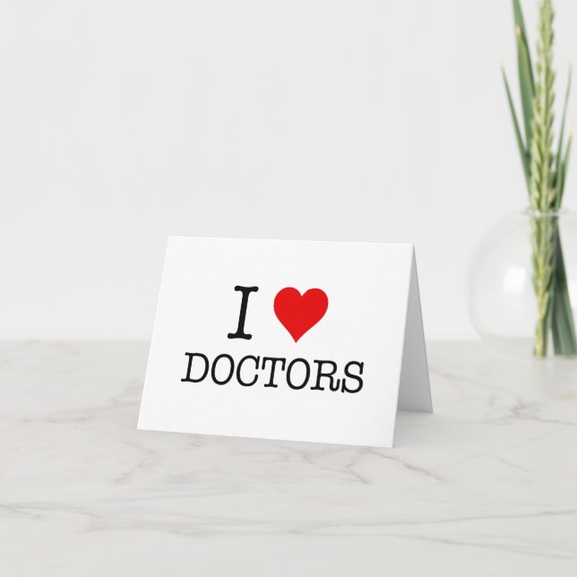 I Heart Doctors Personalized Letterpress Thank You Card (Front)