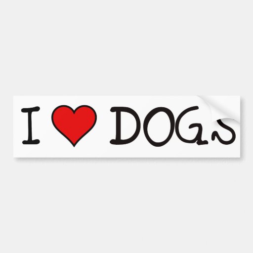 I HEART DOGS BUMPER STICKER | Zazzle