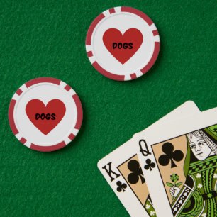 I Heart Dogs Card Poker Chips