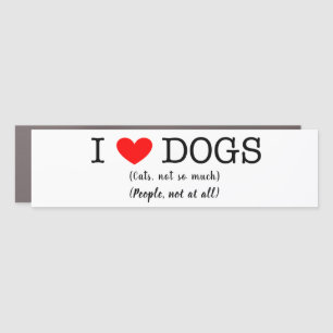 I heart dogs, cats not so much, people not at all car magnet