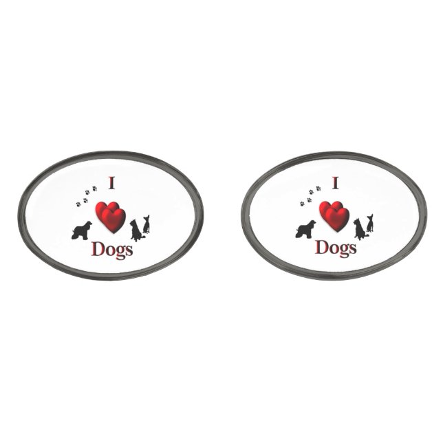 I Heart Dogs Cufflinks (Front)